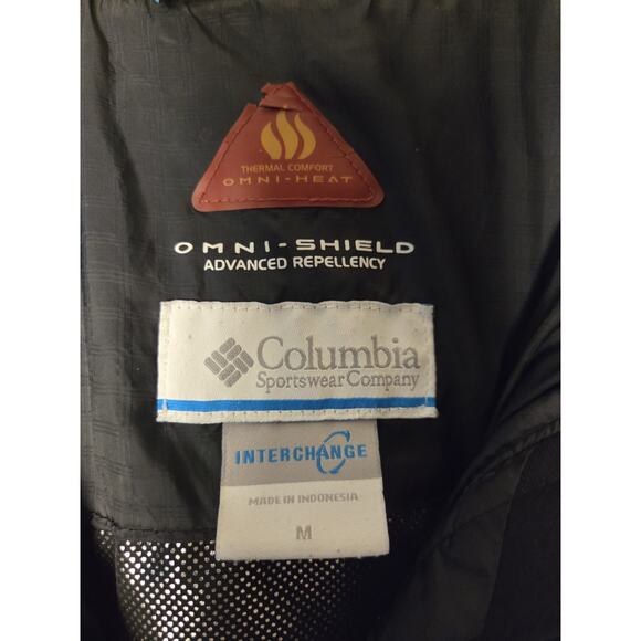Columbia Jacket Womens M Black Blue Interchange Omni Tech Waterproof Lined - Picture 2 of 13